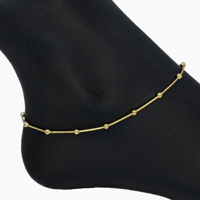 silver anklet designs for women-Palla Station Anklet - Gold