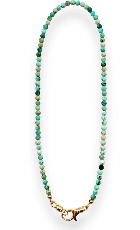 fashionable necklaces for women-Peruvian Turquoise Beaded Necklace