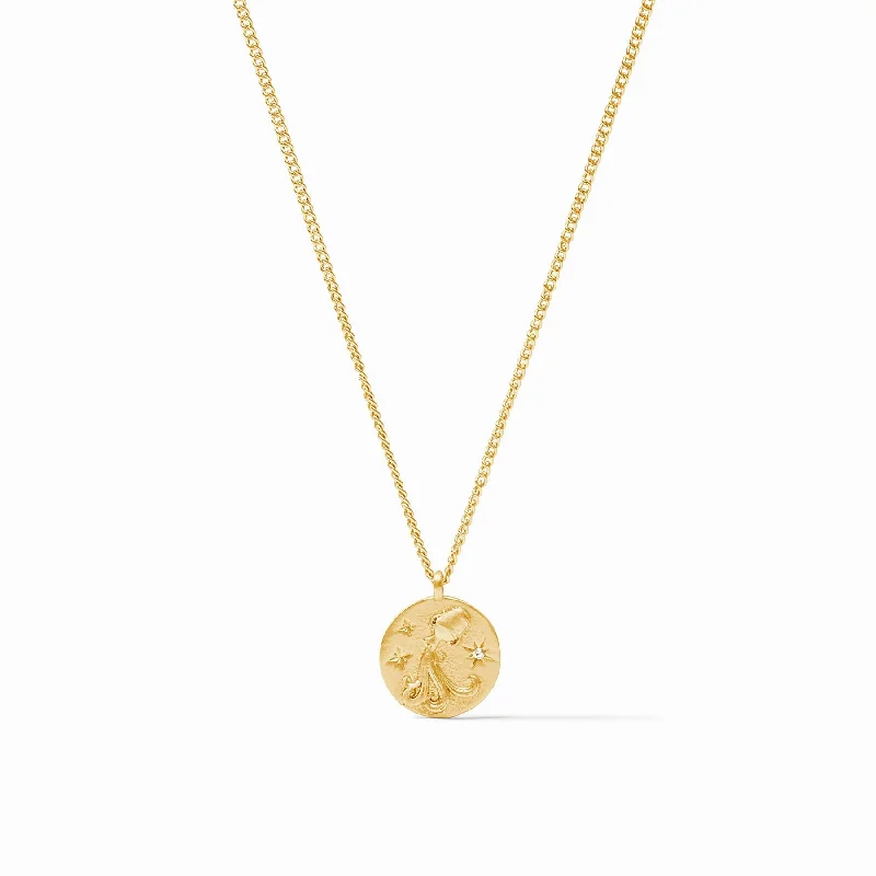 creative gold necklaces for women-Zodiac Delicate Necklace - Aquarius