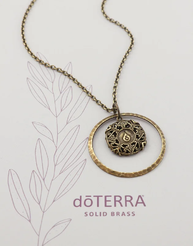 gold-plated name necklaces for women-doTERRA STRENGTH Diffuser Necklace