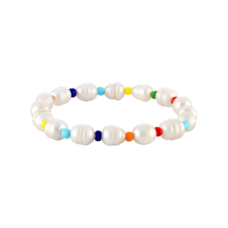 sterling silver ankle bracelets for women-Colorful Pearl Anklet