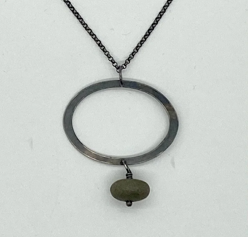 custom charm necklaces for women-Oval Rock Necklace