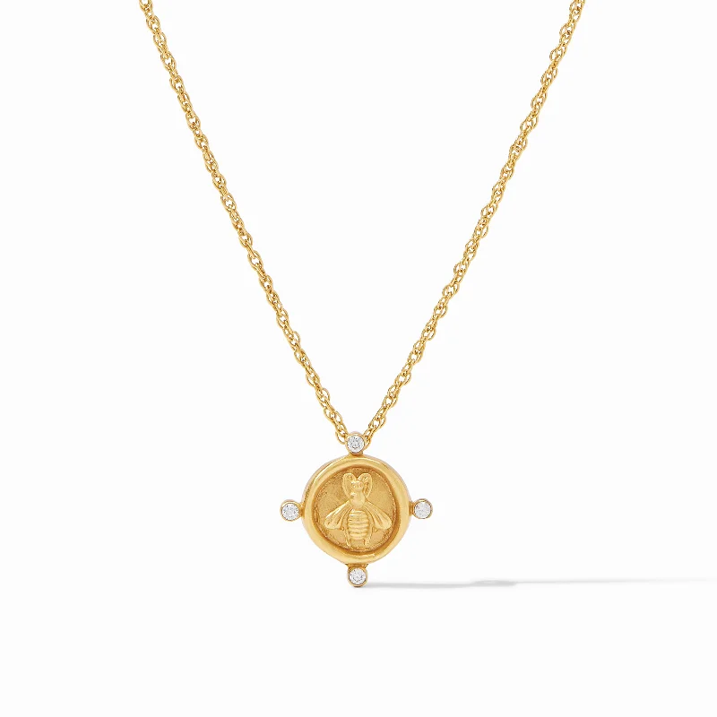 simple necklaces for women-Bee Cameo Solitaire Necklace