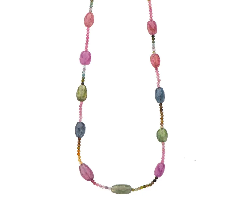 large pendant necklaces for women-Nava Zahavi Multi Color Tourmaline Necklace