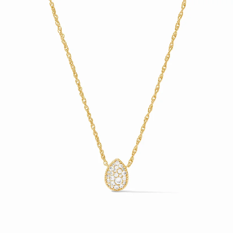 romantic gold necklaces for women-Luna Teardrop Delicate Necklace