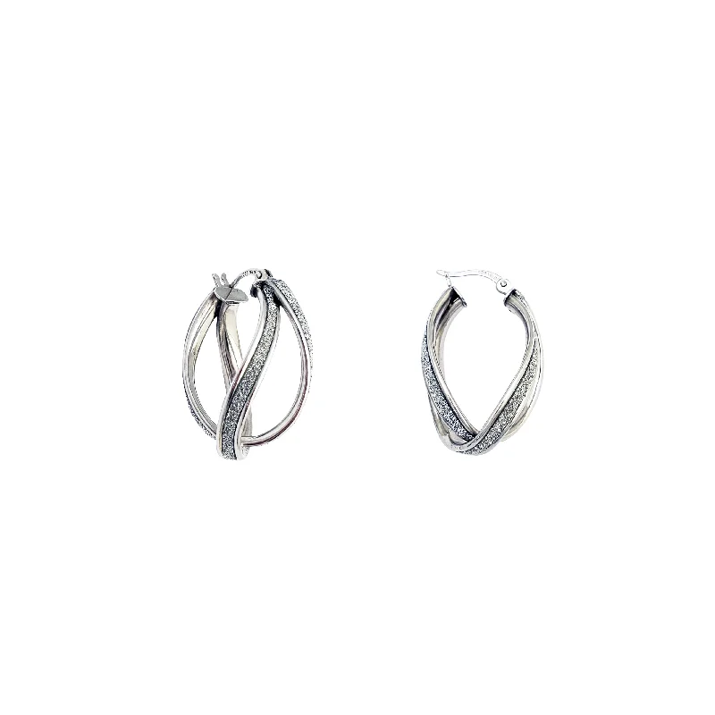 bridal stud earrings for women-Cz Oval Earring (Silver)