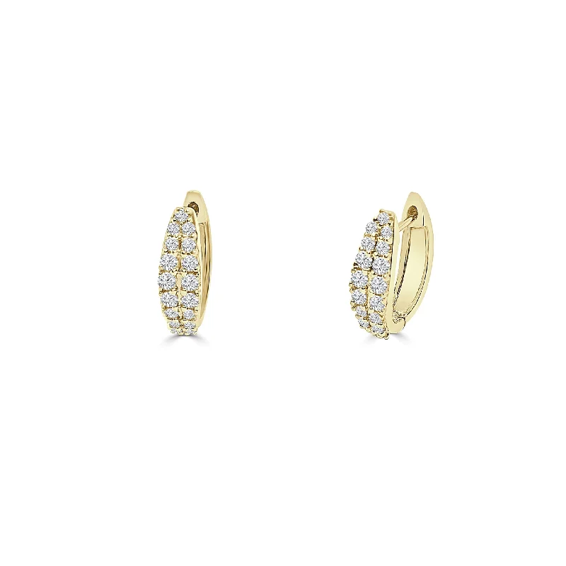 luxury diamond earrings for women-Diamond Huggie Earrings (14K)