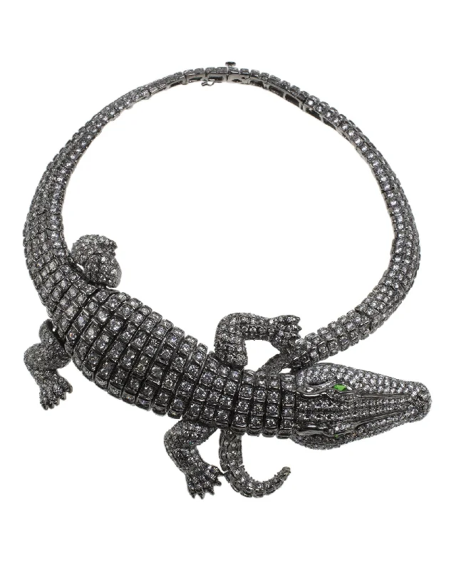 fashionable necklaces for women-Crocodile Collar Necklace