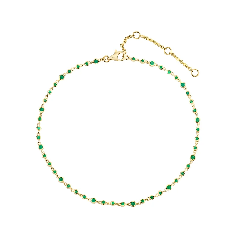 charm ankle chains for women-EMERALD INFINITY ANKLET