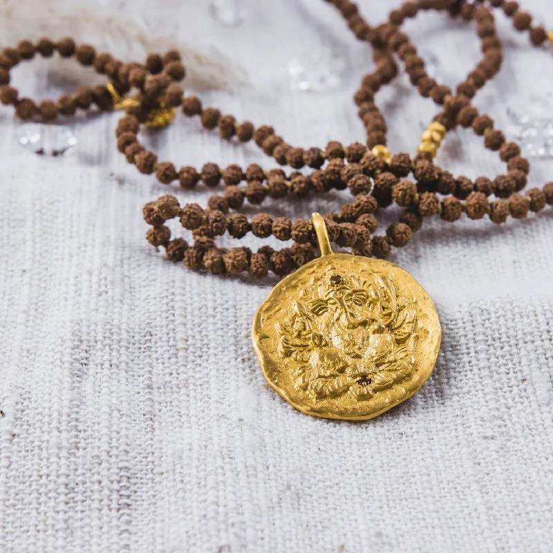 delicate necklaces for women-Ganapati • Necklace with Rudraksha