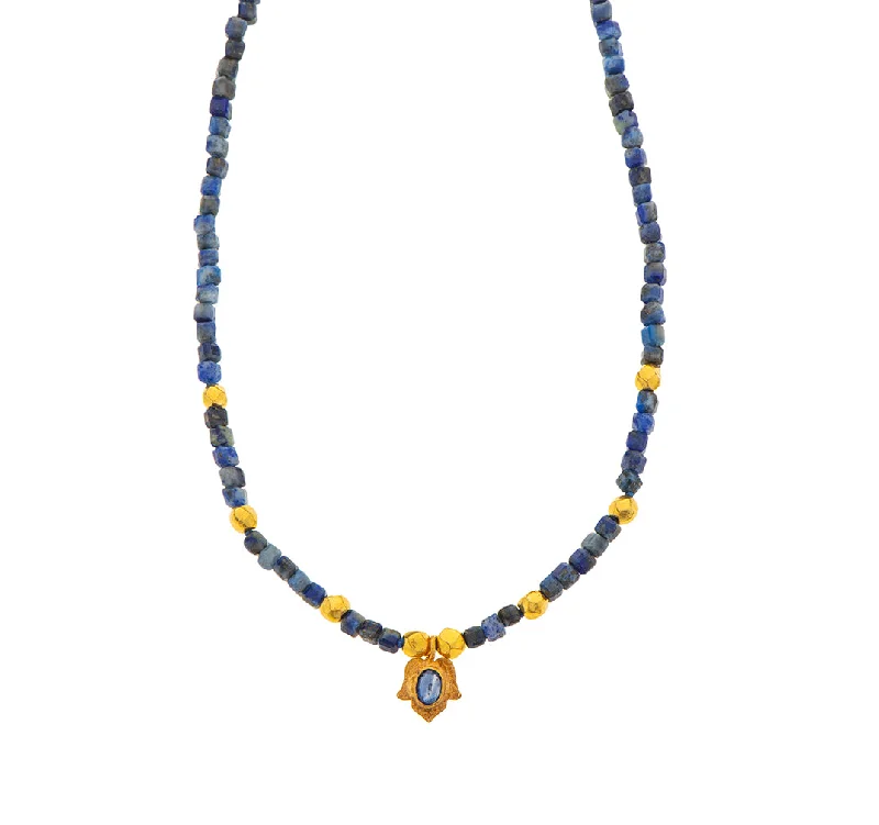 vintage necklaces for women-Nava Zahavi Yellow Gold Lapis Necklace