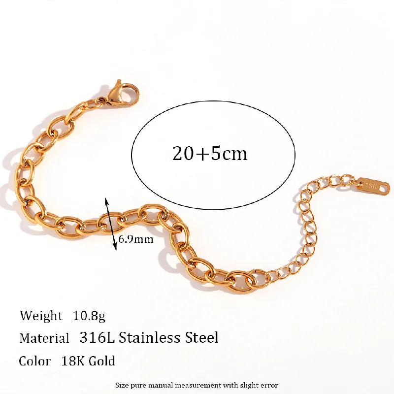 6.9mm Cross Chain - Gold Feet Chain -20cm 5cm