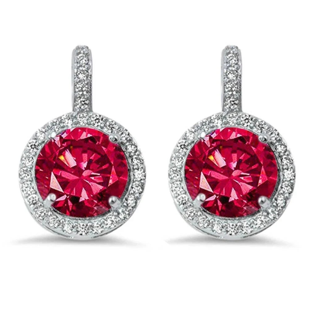 trendy crystal earrings for women-Ruby Drop Earrings