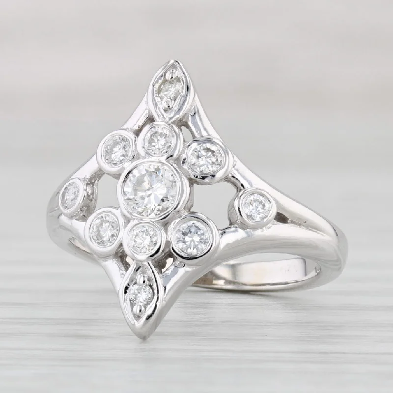 princess-cut engagement rings for women-0.50ctw Diamond Cluster Ring 14k White Gold Size 7