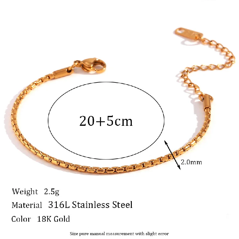 2.2mm Hammer Round Pearl Chain - Gold Feet Chain -20cm 5cm