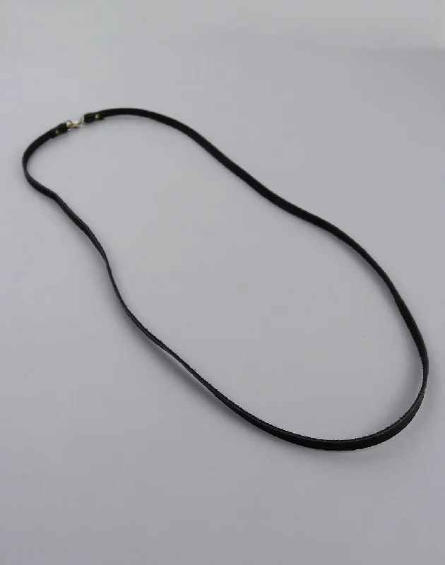 diamond chain necklaces for women-Black Leather Necklace, (1pc)