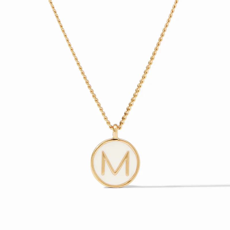 black diamond necklaces for women-Monogram Solitaire Necklace