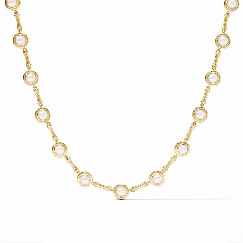 diamond chain necklaces for women-Bamboo Pearl Necklace