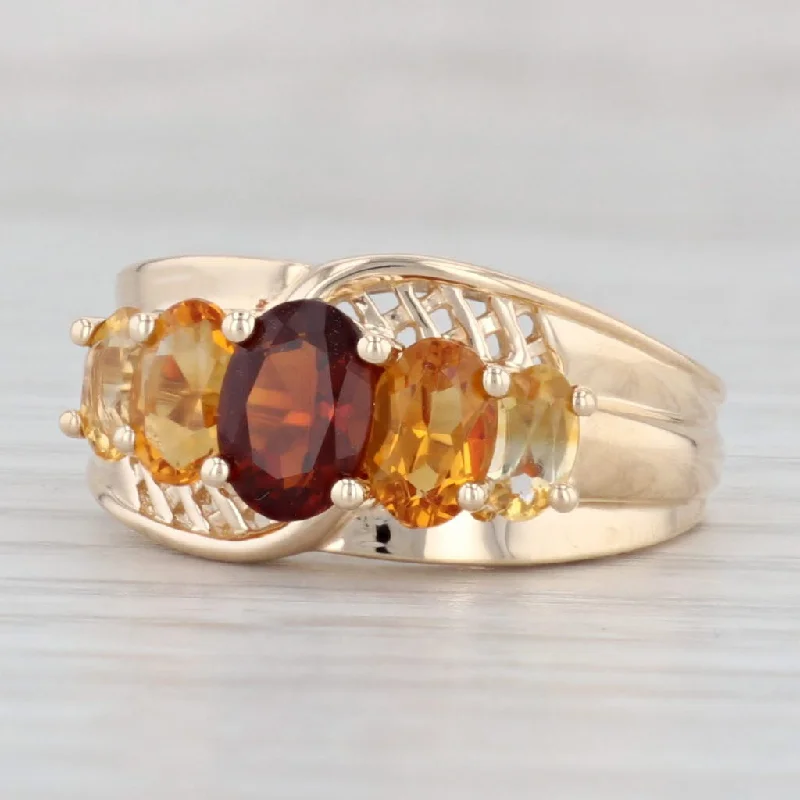 affordable engagement rings with gemstones for women-2.25ctw Madeira Citrine Ring 14k Yellow Gold Size 8 Tiered Oval 5-Stone