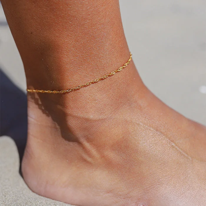 21 4cm Water Wave Chain Anklet