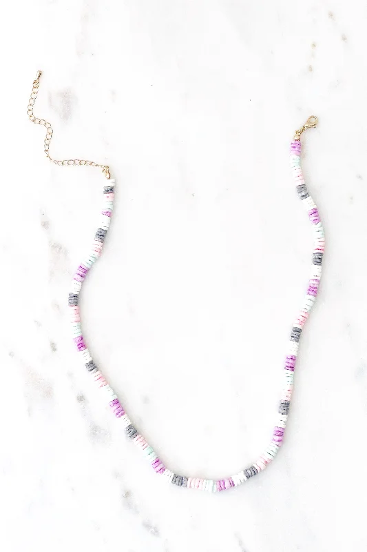 diamond heart necklaces for women-Pastel Shell Necklace