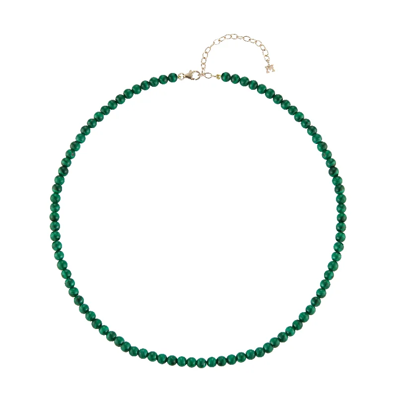 customizable anklets for women-14kt Gold Malachite Anklet