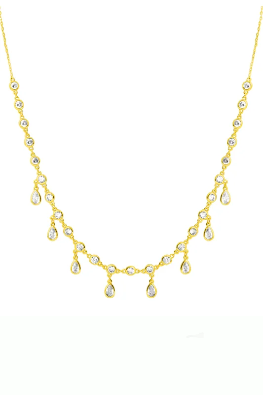 black diamond necklaces for women-Sadie Shaker Necklace-Gold