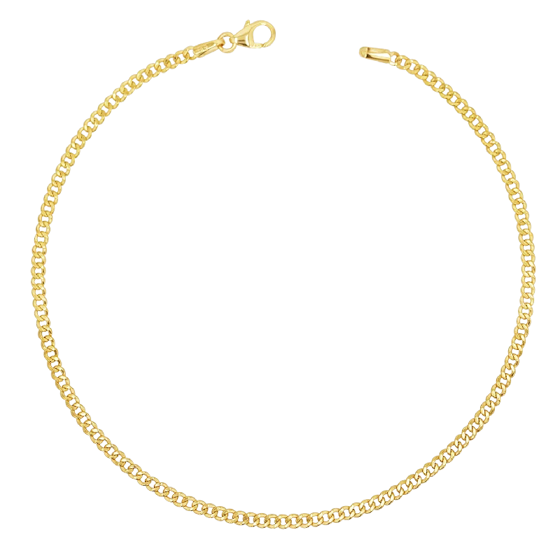 minimalist ankle bracelets for women-Cuban Curb Link Anklet