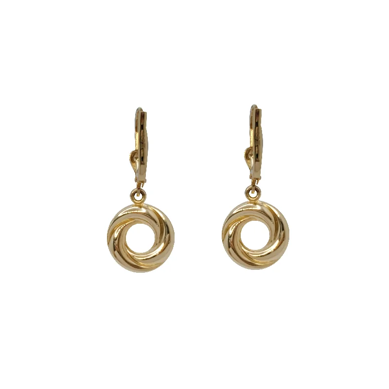 simple gold earrings for women-Knot Drop Two-Tone Clip On Earring 18K