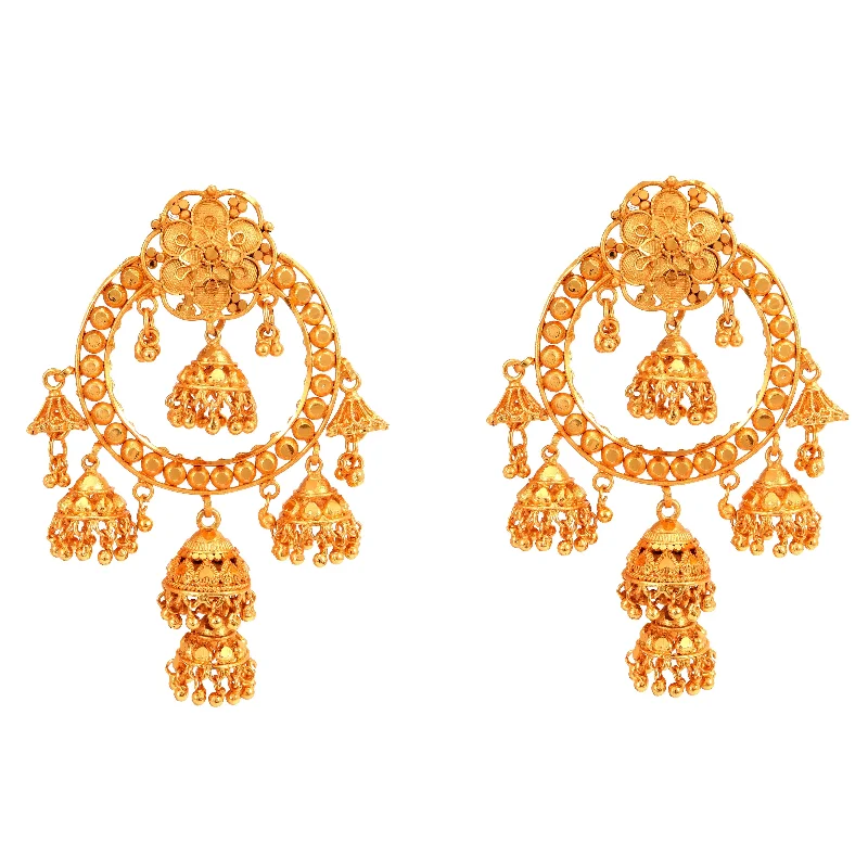 multi-colored earrings for women-Jhumka Decorated Ring Kanbala