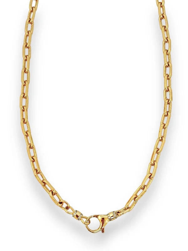 adjustable gold necklaces for women-Large Paperclip Chain