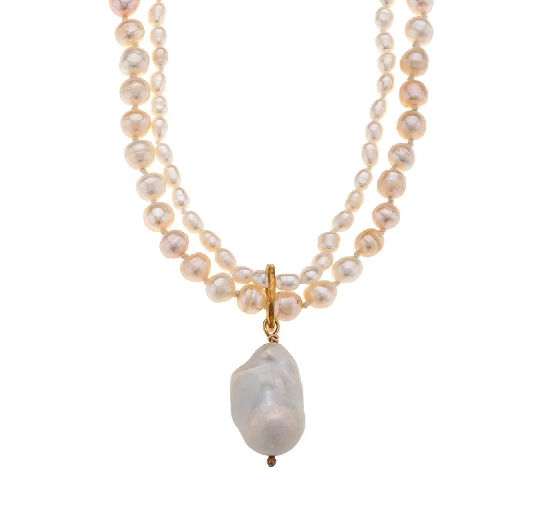 gemstone pendant necklaces for women-Nava Zahavi Two-Strand Pearl Necklace