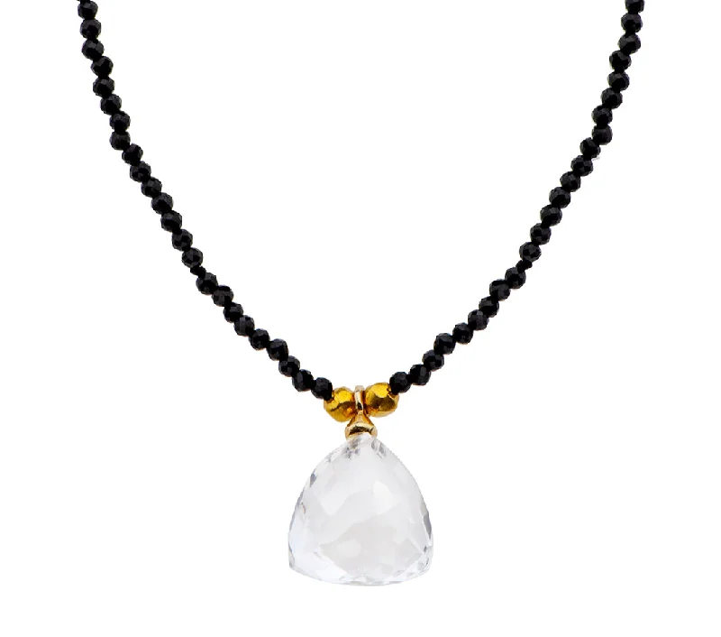 adjustable necklaces for women-Nava Zahavi Onyx and Herkimer Diamond Necklace