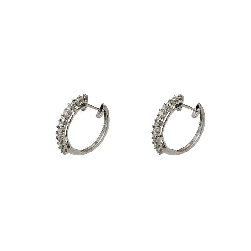 bold earrings for women-Diamond Hoop Earrings (10K)