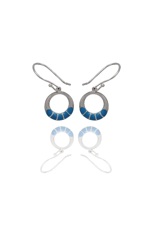 large hoop earrings for women-Sterling Silver Opal Round Dangles Earring