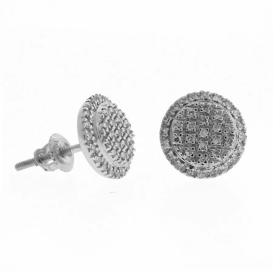 cubic zirconia earrings for women-Round Diamond Stud Earring (14K)