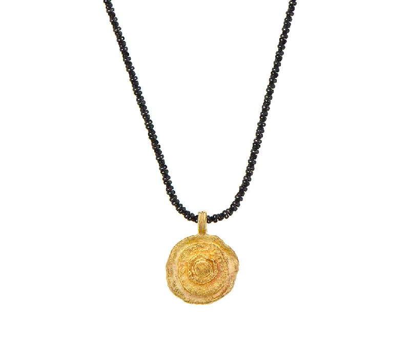 symbolic necklaces for women-Nava Zahavi 18K Yellow Gold on oxidized Sterling Silver chain