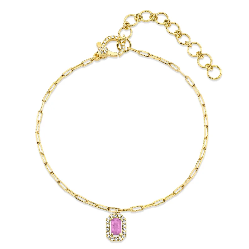 Yellow Gold/Pink Sapphire