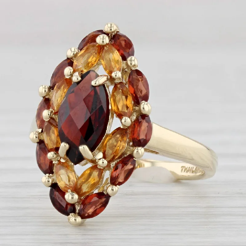 cushion diamond engagement rings for women-2.77ctw Garnet Citrine Ring 14k Yellow Gold Size 7.25 Cocktail