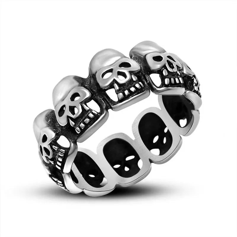 pearl rings for women-Classic Style Skull 201 Stainless Steel Men'S Rings