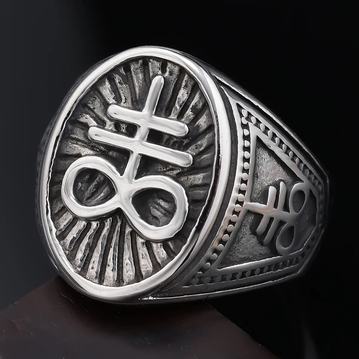 handcrafted rings for women-Hip-Hop Streetwear Geometric 304 Stainless Steel Carving Men'S Rings