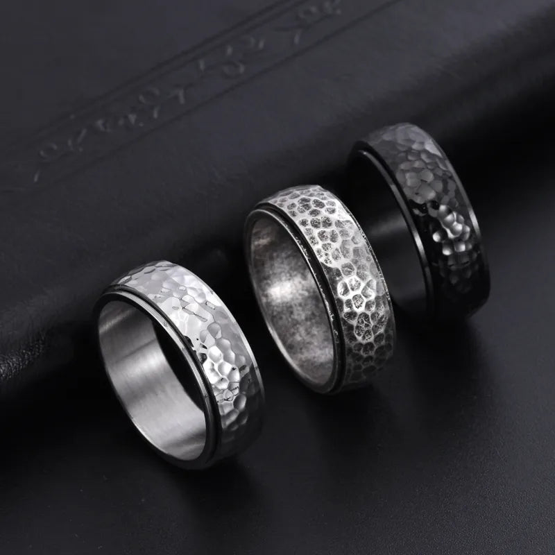 luxury rings for women-Rock Ethnic Style Sports O-Shape 304 Stainless Steel V-Opening Plating 18K Gold Plated Men'S Rings