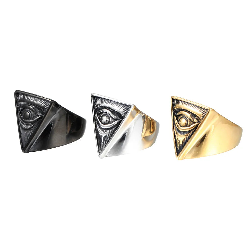 adjustable rings for women-Retro Devil'S Eye Titanium Steel Plating None 18K Gold Plated Rhodium Plated Men'S Rings