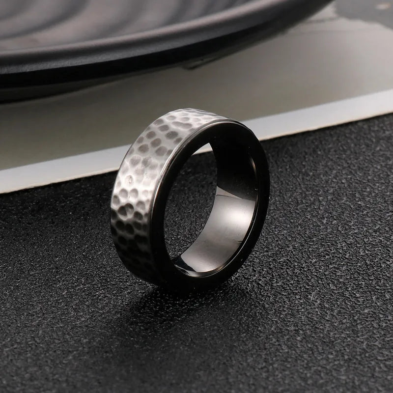 black diamond rings for women-Simple Style Solid Color Titanium Steel Stoving Varnish Men'S Rings