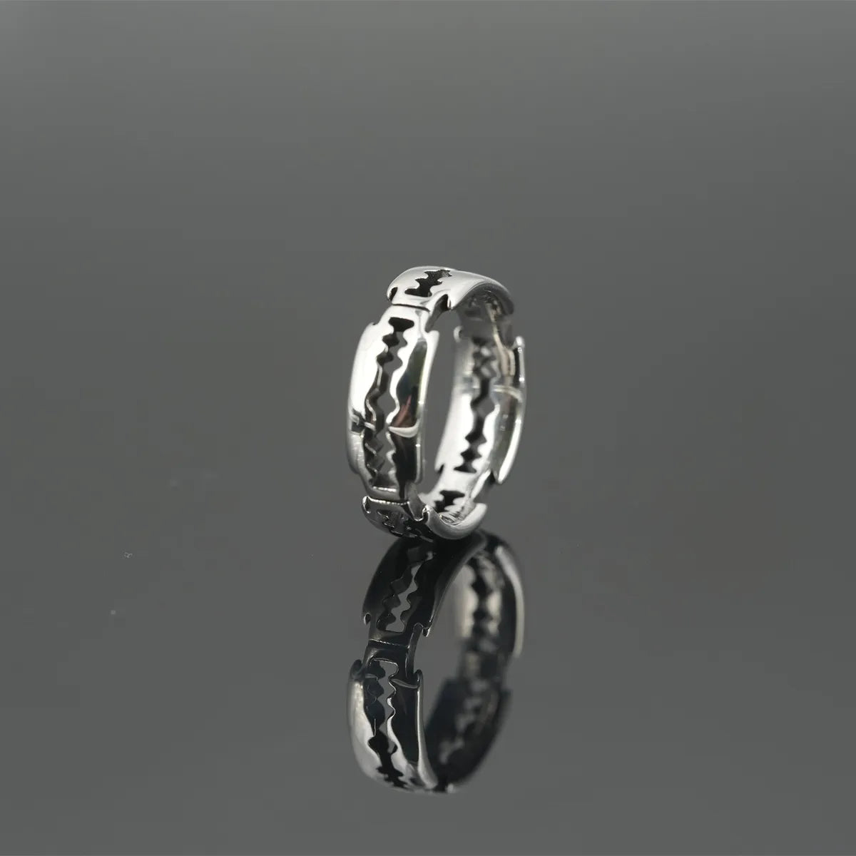 promise rings for women with gemstones-Retro Blade Titanium Steel Polishing Unisex Rings