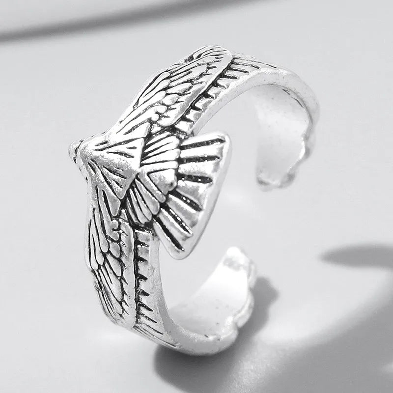 elegant rings for women-Retro Eagle Alloy Unisex Open Ring