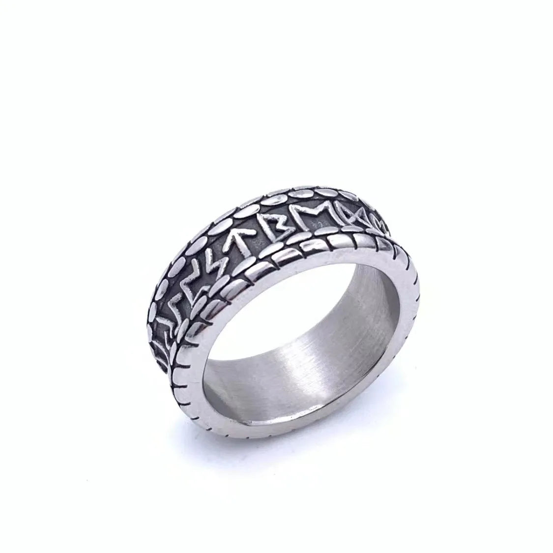 opal rings for women-Ethnic Style Letter 304 Stainless Steel Polishing Men'S Rings