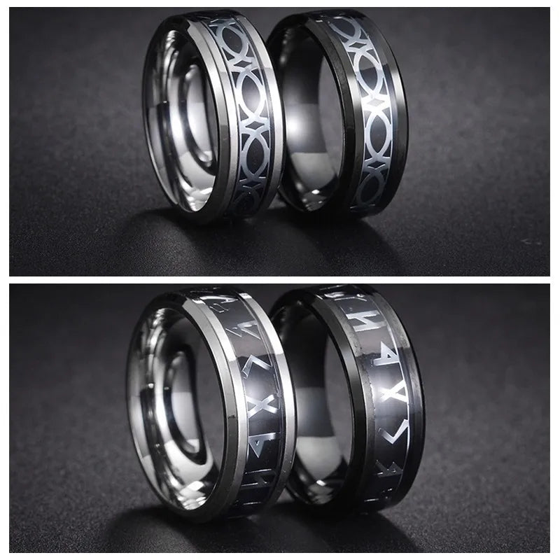 minimalist rings for women-Casual Hip-Hop Punk Geometric Titanium Steel Men'S Rings