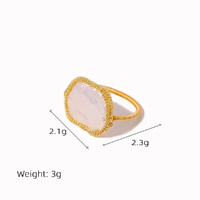 White Square Flat Chain Edging Ring No. 10