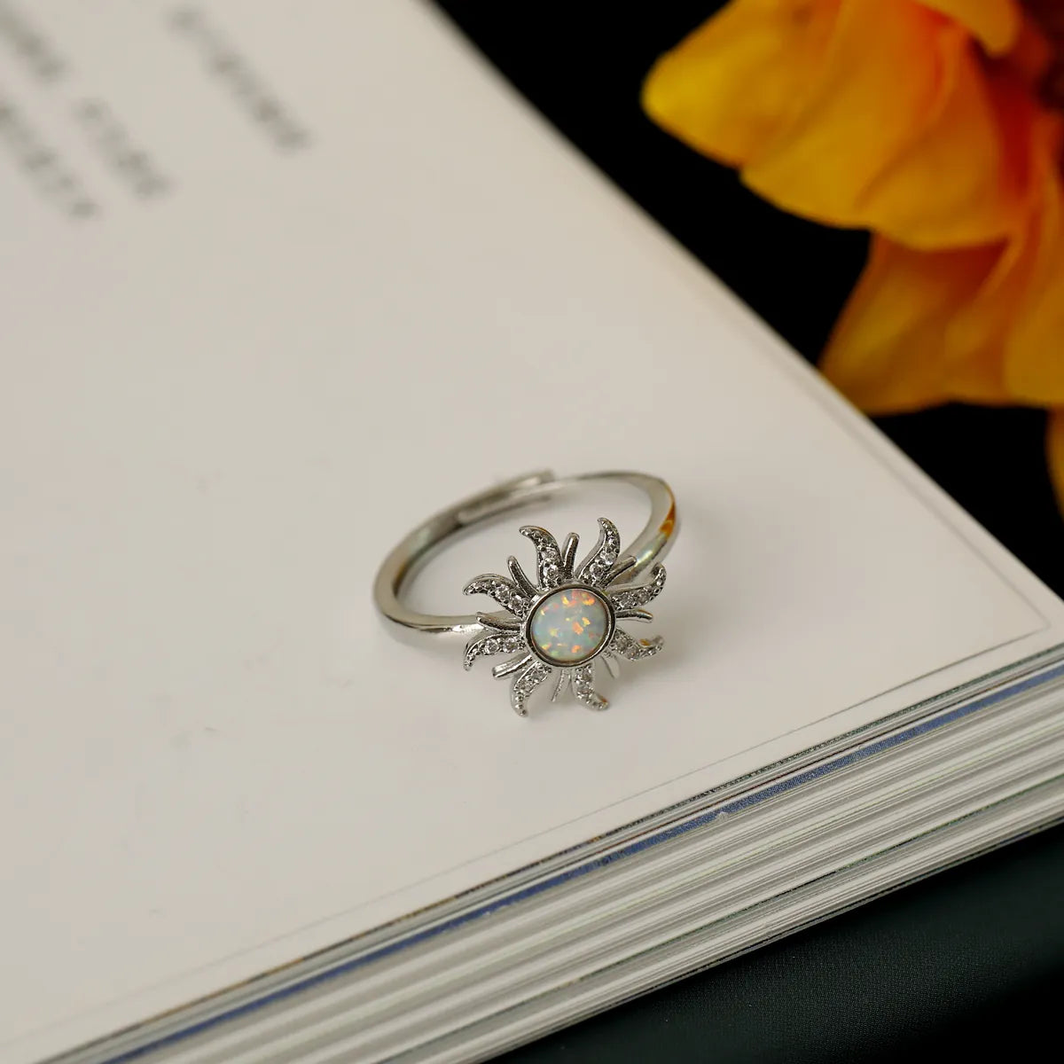 Silver Sunflower Opal